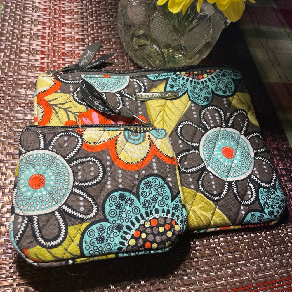 Vera Bradley Zipper Cosmetic Wallet Bag Pouch